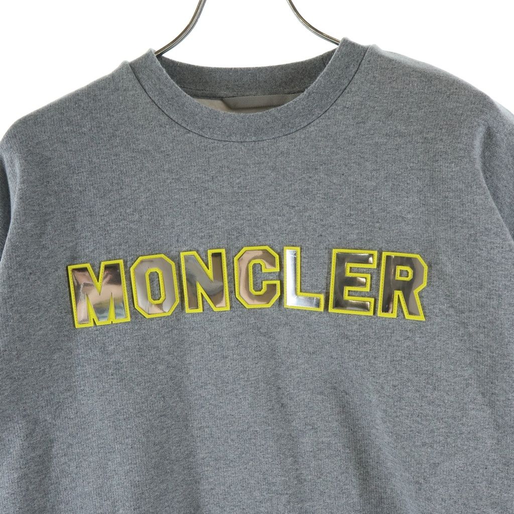 Moncler Felpa Logata Fleece Mirror Logo Sweatshirt Gray — view 3