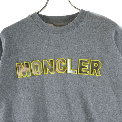 Moncler Felpa Logata Fleece Mirror Logo Sweatshirt Gray — view 3