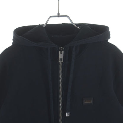 Dolce & Gabbana Logo Plate Zip Up Sweatshirt Hoodie Black — view 3