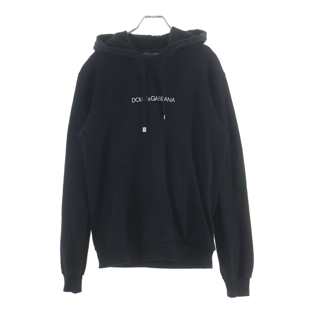 Dolce & Gabbana Logo Embroidery Pullover Sweatshirt Hoodie Black