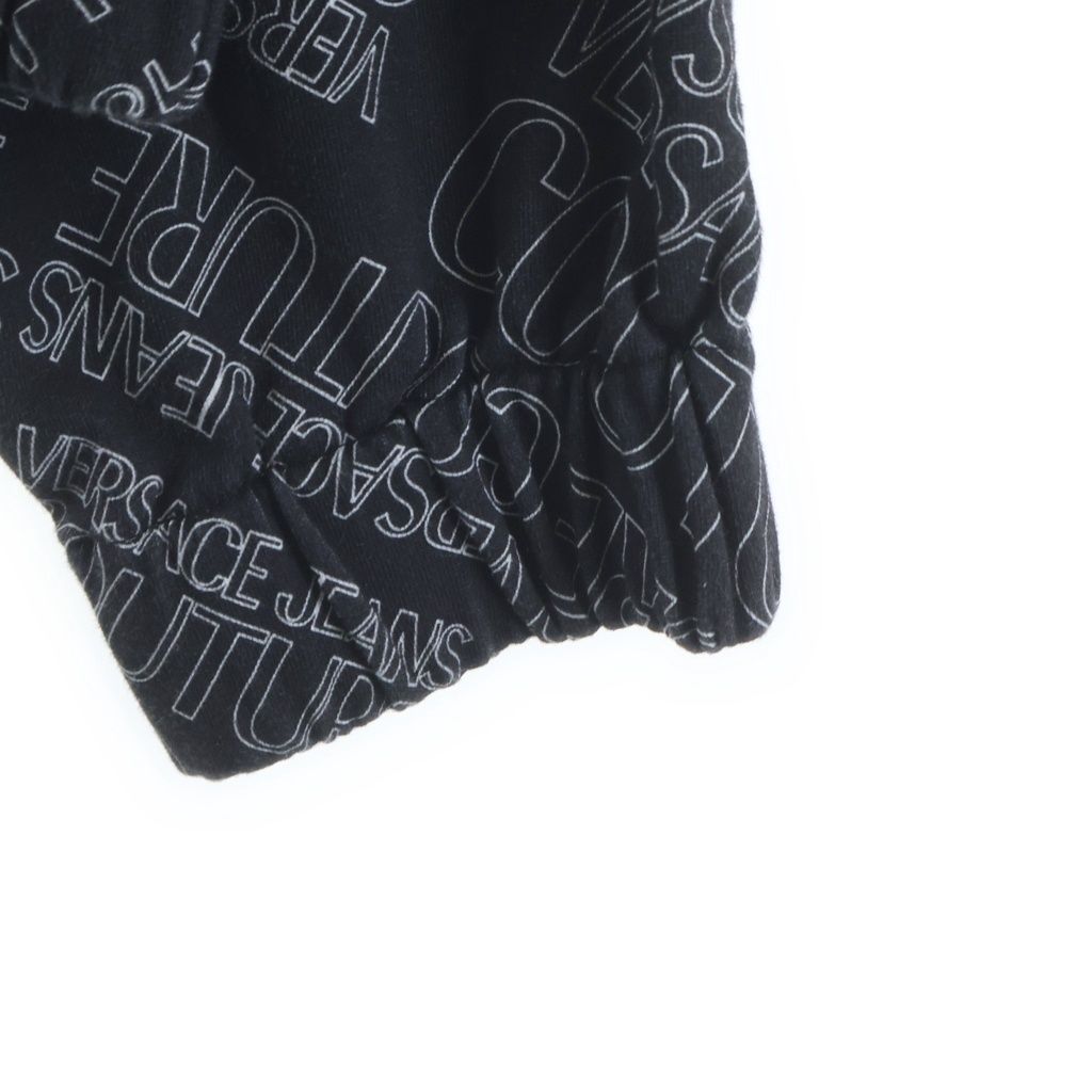Versace Collection Logo Allover Pattern Zip Up Sweatshirt Hoodie Black — view 5