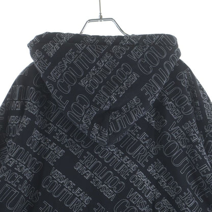 Versace Collection Logo Allover Pattern Zip Up Sweatshirt Hoodie Black — view 4