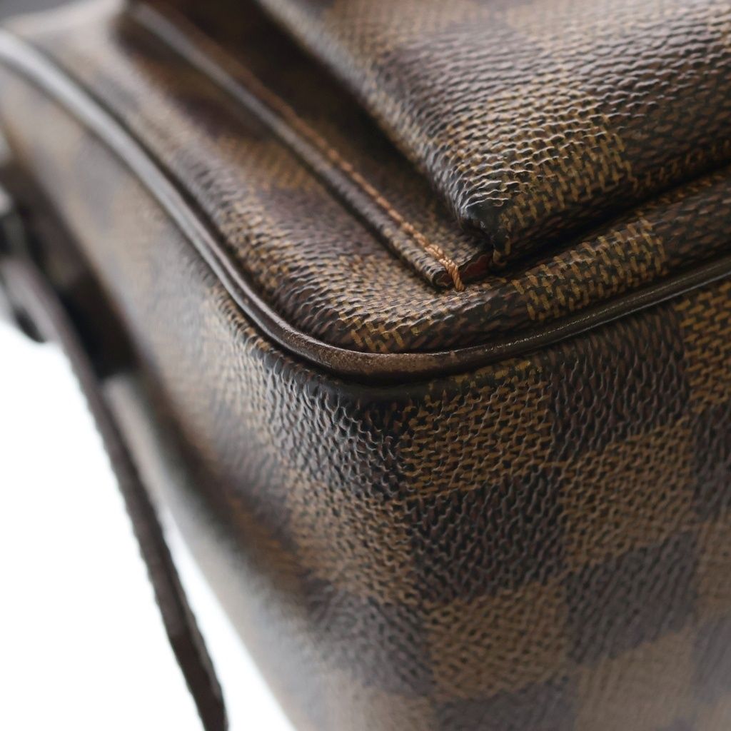 Louis Vuitton Damier Ravello GM Shoulder Bag Brown Leather Gold — view 6