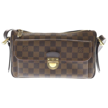 Louis Vuitton Damier Ravello GM Shoulder Bag Brown Leather Gold