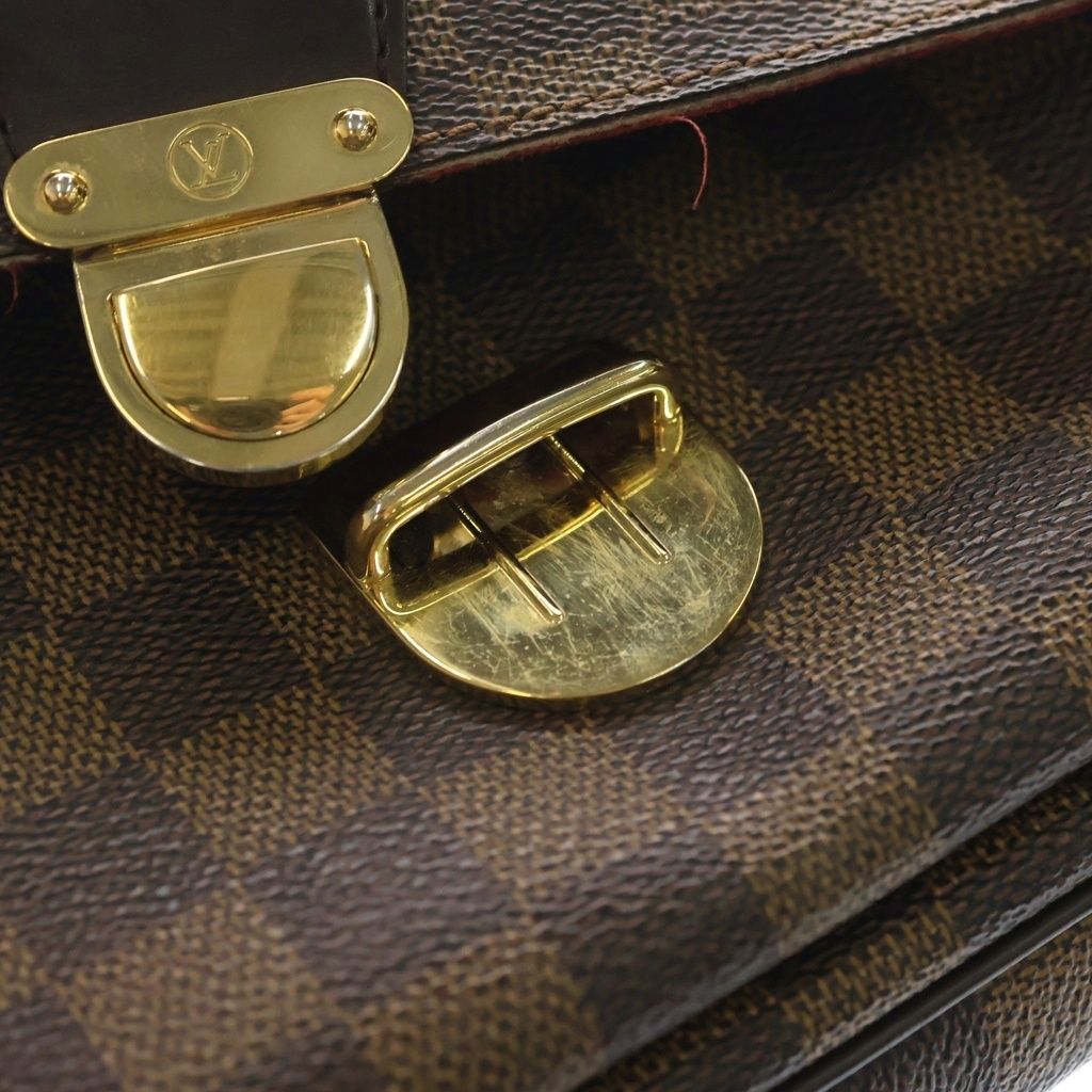 Louis Vuitton Damier Ravello GM Shoulder Bag Brown Leather Gold — view 7