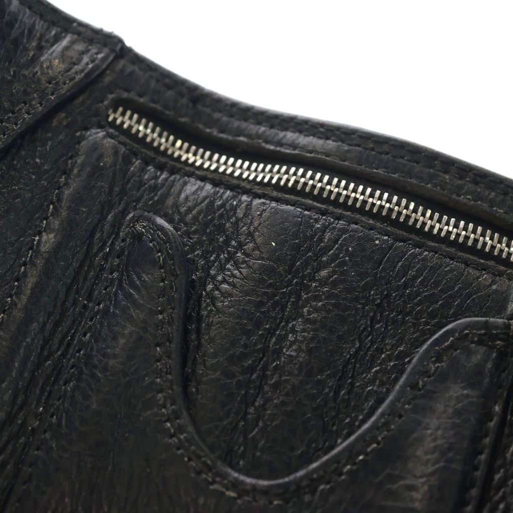 Chrome Hearts 3 Fold Cross Patch Button Leather Wallet Bifold Black — view 5
