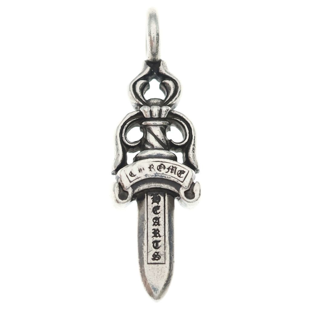 Chrome Hearts Double Dagger Daga Pendant Silver