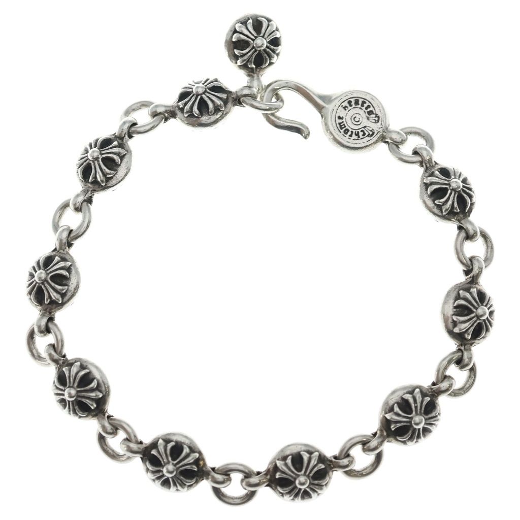 Chrome Hearts No2 Ball 2 Cross Bracelet Silver
