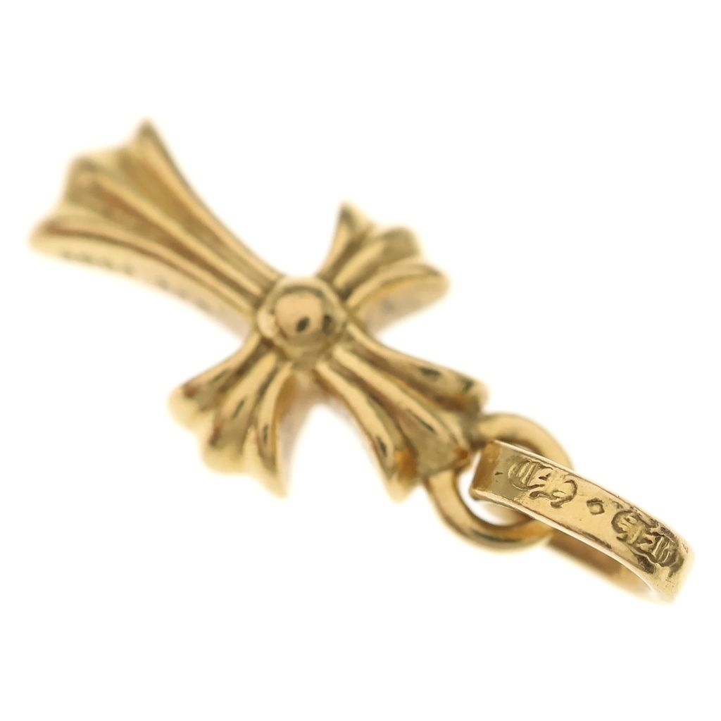 Chrome Hearts 22k Crs Baby Fat P Dia Fat Cross Pave Diamond Pendant Gold — view 6