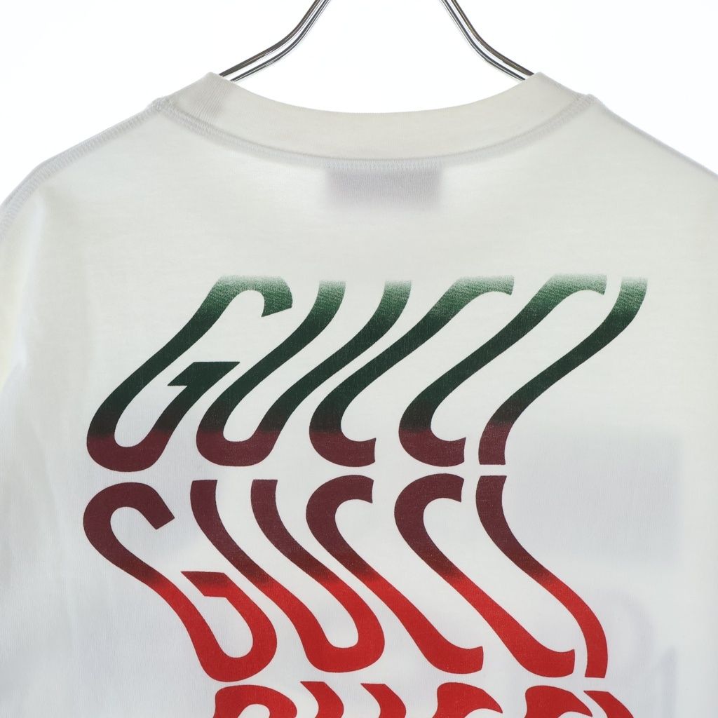 Gucci Multi Logo Tee Crew Neck Short Sleeve T-Shirt White — view 4