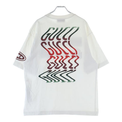 Gucci Multi Logo Tee Crew Neck Short Sleeve T-Shirt White — view 2