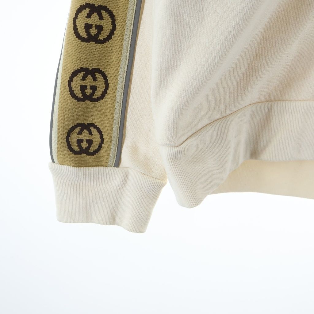 Gucci Cotton Jersey Hooded Sweatshirt Shirt Side Logo Hoodie Ivory — view 5
