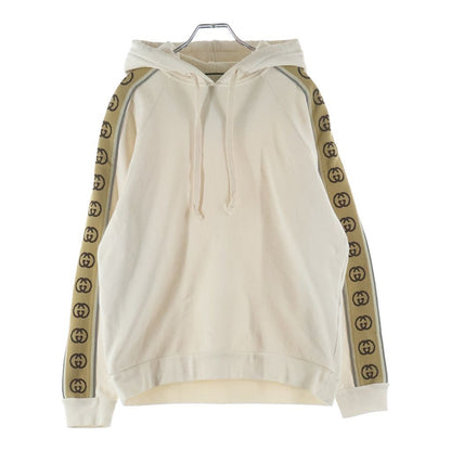 Gucci Cotton Jersey Hooded Sweatshirt Shirt Side Logo Hoodie Ivory