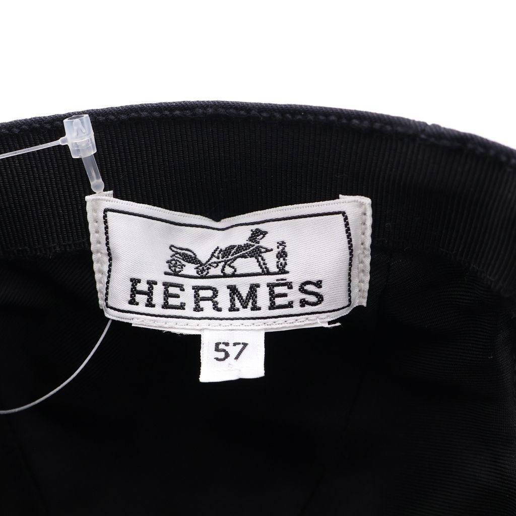 Hermes Davis Patch Logo Series Baseball Cap Hat Black — view 8