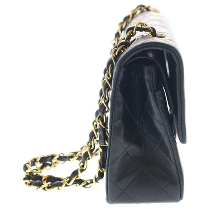 Chanel Quilted 23 Double Flap Chain Shoulder Bag Black Lambskin Gold — view 3