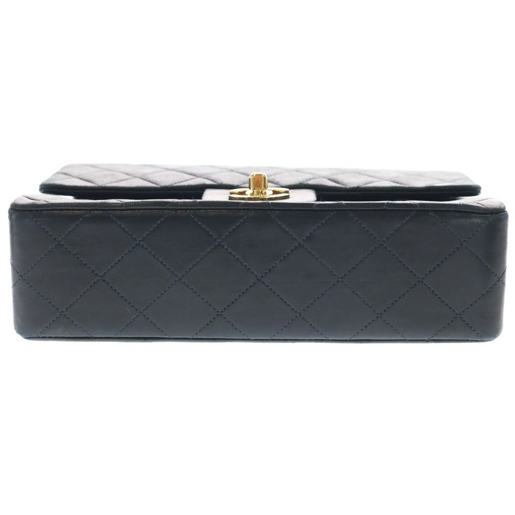 Chanel Quilted 23 Double Flap Chain Shoulder Bag Black Lambskin Gold — view 4