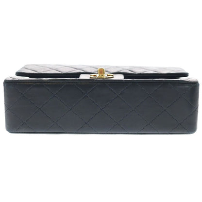 Chanel Quilted 23 Double Flap Chain Shoulder Bag Black Lambskin Gold — view 4