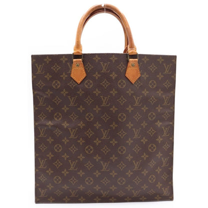 Louis Vuitton Monogram Sac Plat Tote Brown Leather Gold — view 2