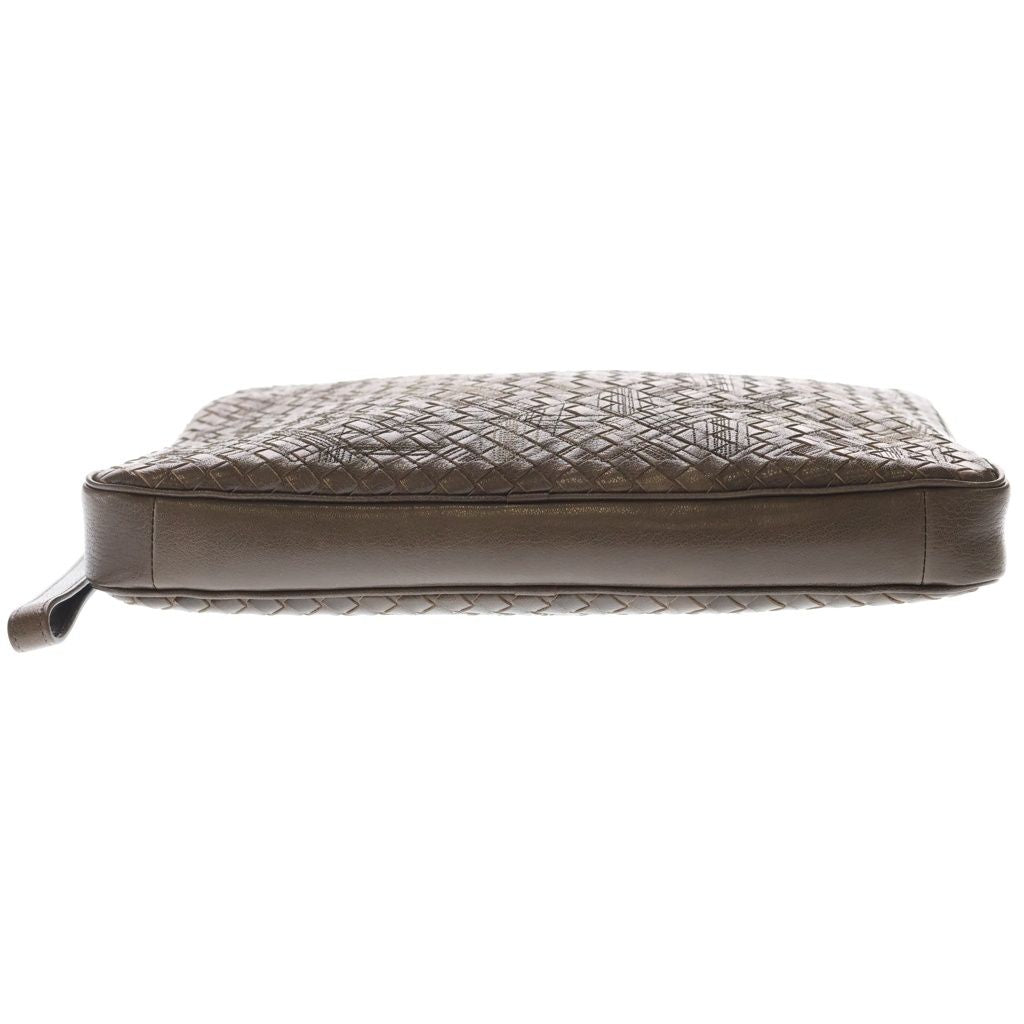 Bottega Veneta Atlas Intrecciato Clutch Brown Leather — view 4