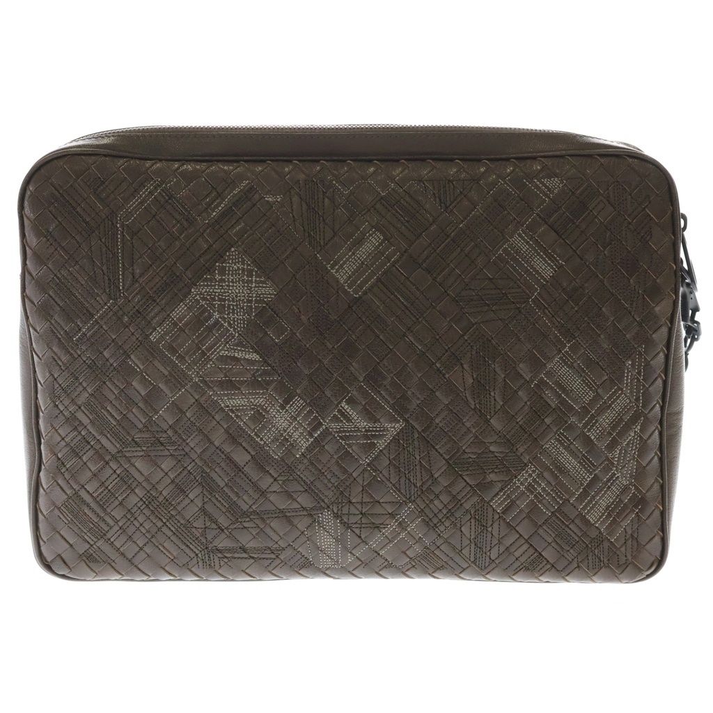 Bottega Veneta Atlas Intrecciato Clutch Brown Leather — view 2