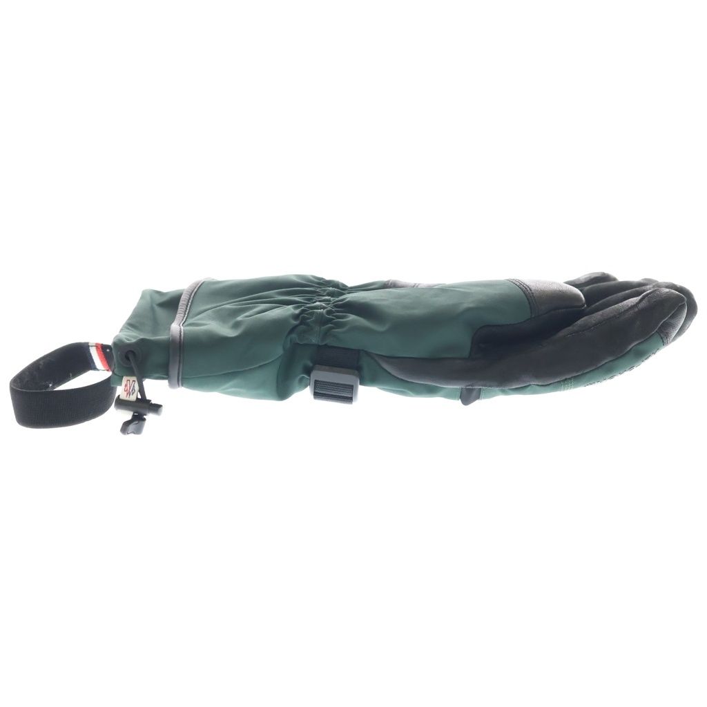 Moncler Gloves Leather Trim Nylon Green Black — view 4