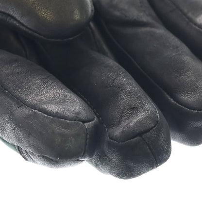 Moncler Gloves Leather Trim Nylon Green Black — view 6