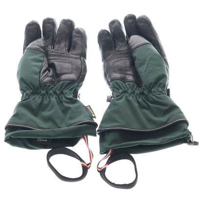 Moncler Gloves Leather Trim Nylon Green Black — view 2