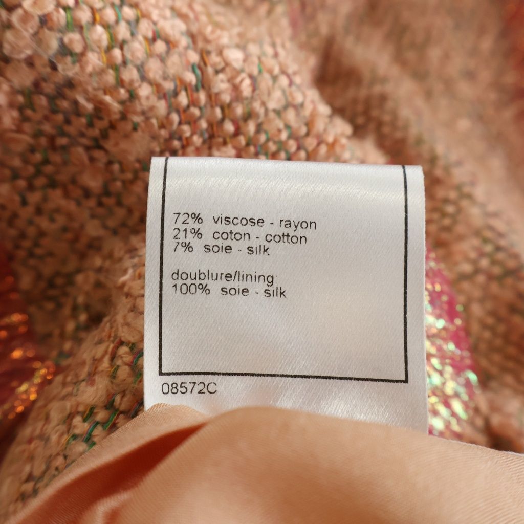 Chanel Tweed Jacket & Skirt Set Orange 38 — view 8