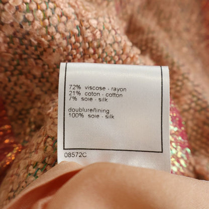 Chanel Tweed Jacket & Skirt Set Orange 38 — view 8