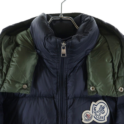 Moncler Bramant Patch Logo Hooded Down Jacket Navy — view 3