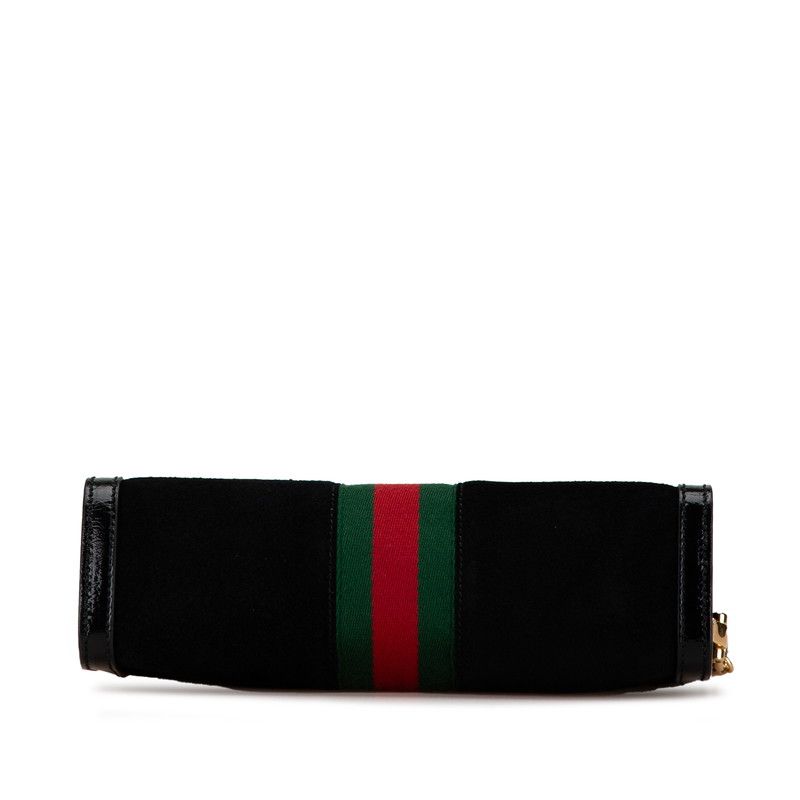 Gucci Ophidia Sherry Line Crossbody Chain Shoulder Bag Black Suede Leather — view 4