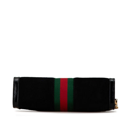 Gucci Ophidia Sherry Line Crossbody Chain Shoulder Bag Black Suede Leather — view 4
