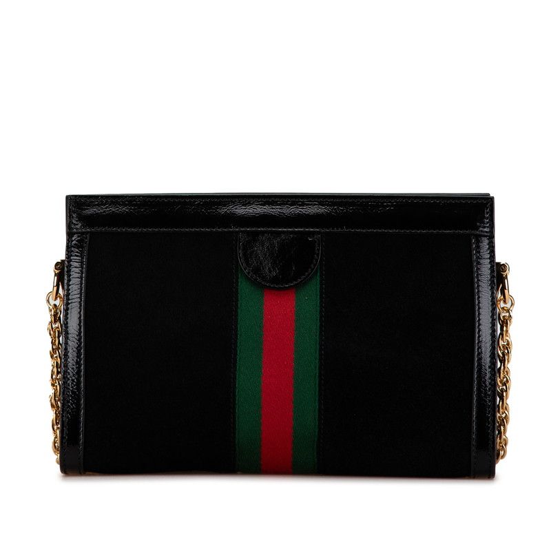 Gucci Ophidia Sherry Line Crossbody Chain Shoulder Bag Black Suede Leather — view 3