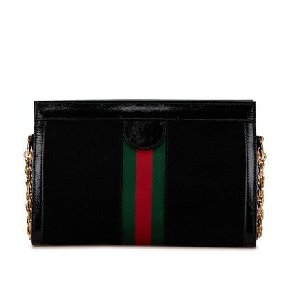 Gucci Ophidia Sherry Line Crossbody Chain Shoulder Bag Black Suede Leather — view 3