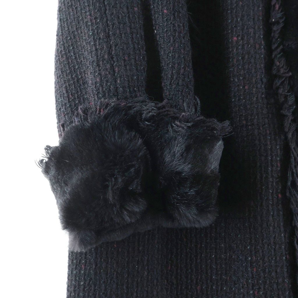 Chanel Vintage Rabbit Fur Coat Black — view 5
