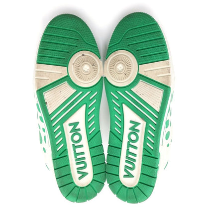 Louis Vuitton Yayoi Kusama LV Trainer Green White Leather 7.5 Sneaker — view 5
