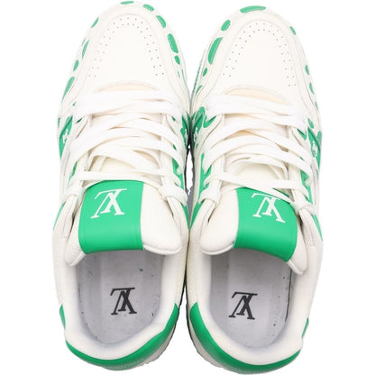 Louis Vuitton Yayoi Kusama LV Trainer Green White Leather 7.5 Sneaker — view 4