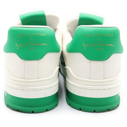 Louis Vuitton Yayoi Kusama LV Trainer Green White Leather 7.5 Sneaker — view 3