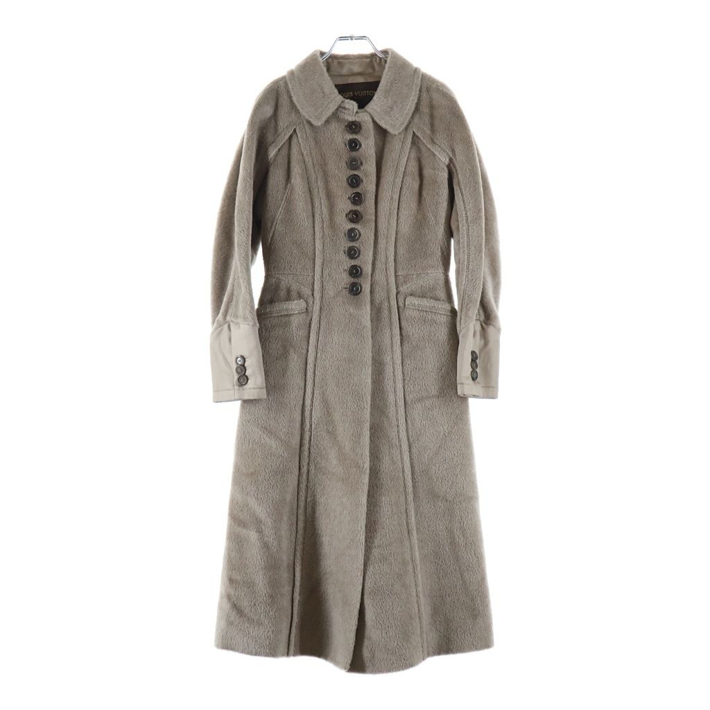 Louis Vuitton 10 Button Soutien Collar Wool Coat Beige