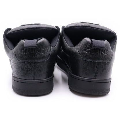 Celine Huntington Lace Up Low Sneakers Black Leather — view 3