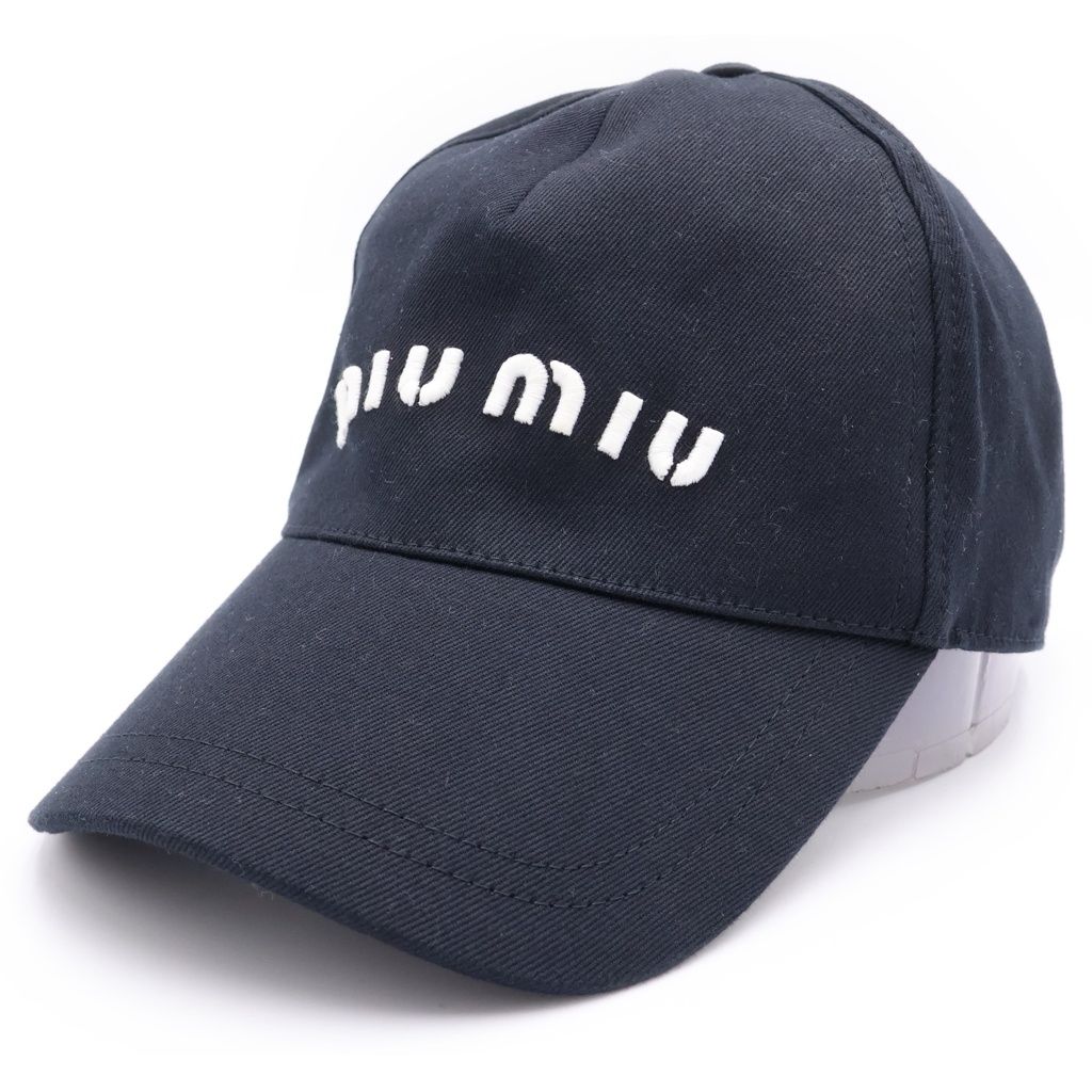 Miu Miu Logo Embroidery Baseball Cap Black
