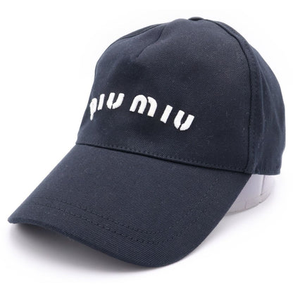 Miu Miu Logo Embroidery Baseball Cap Black