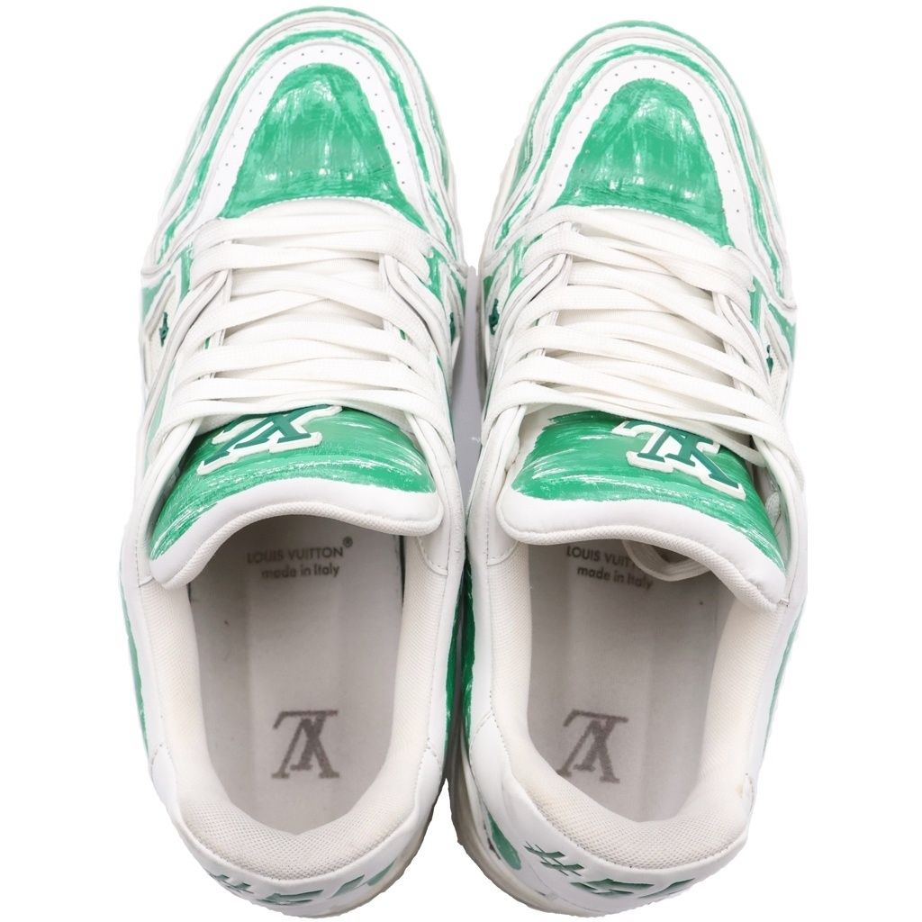 Louis Vuitton LV Trainer Sneaker LV Low Cut Sneakers Green — view 4