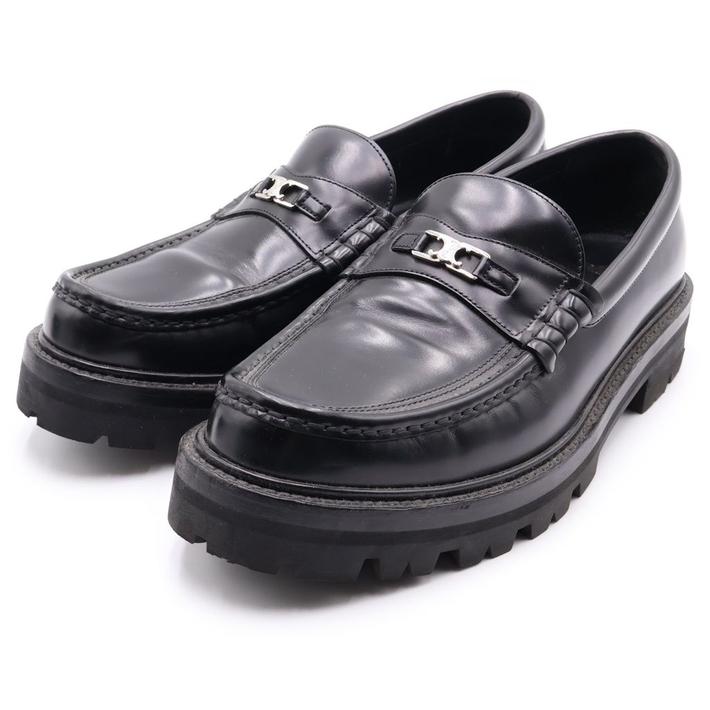 Celine Chunky Trionphe Loafer Triomphe Leather Loafers Black — view 2