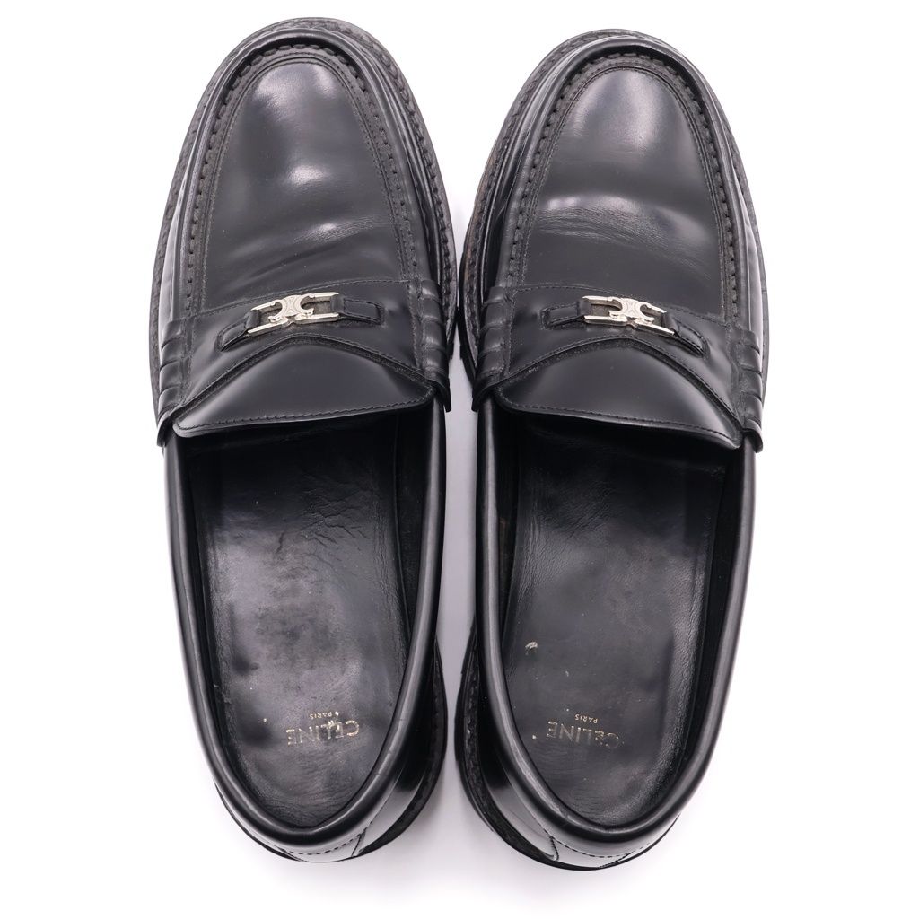 Celine Chunky Trionphe Loafer Triomphe Leather Loafers Black — view 4