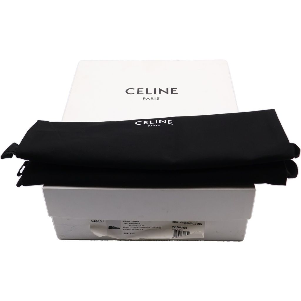 Celine Chunky Trionphe Loafer Triomphe Leather Loafers Black — view 6