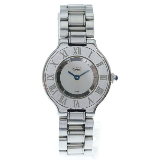 Cartier Must 21 Vantien Silver Dial SS Quartz Watch
