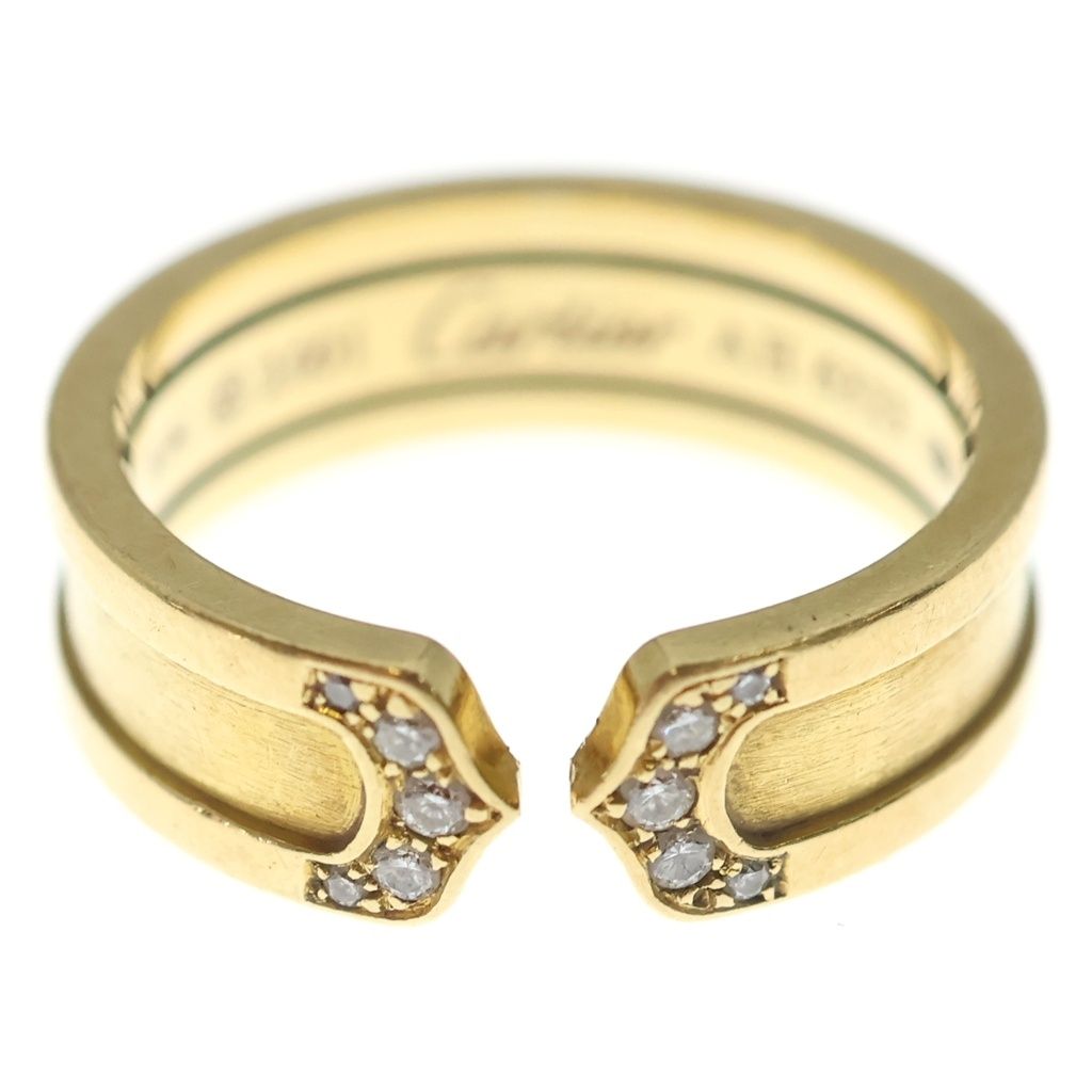 Cartier 2C C2 Diamond Ring YG Gold