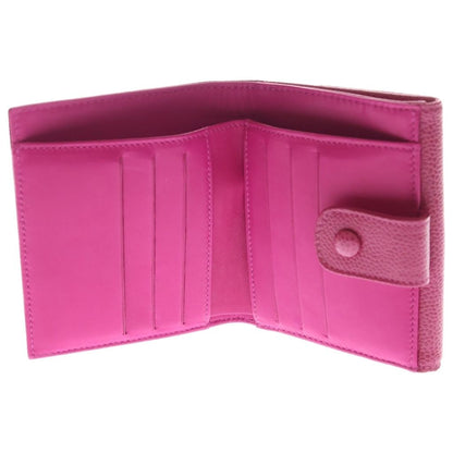 Chanel CC Logo Caviar Leather Compact Wallet Bifold Pink — view 4