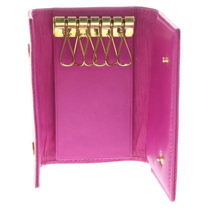 Chanel CC Logo Caviar Leather Key Case Pink Key Holder — view 4